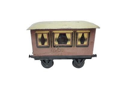 Lot 77 - King Edward VII tinplate money box in the form of the Royal Salon Carriage with key