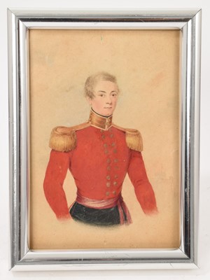 Lot 1087 - 19th century watercolour of an officer