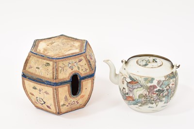 Lot 333 - Qianjiang type teapot in embroidered case
