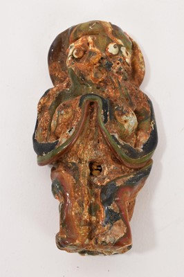 Lot 1102 - Unusual glass deity figure, possibly ancient