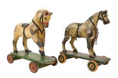 Lot 1002 - Two early 20th century child’s folk model of horses