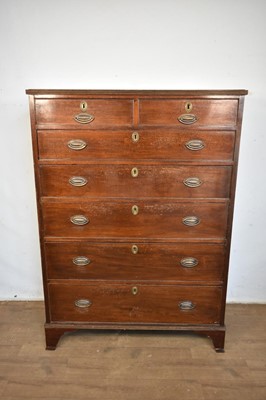Lot 1517 - Early 19th century mahogany tallboy chest