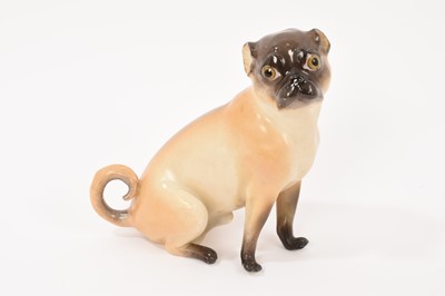 Lot 332 - 19th century Meissen porcelain pug
