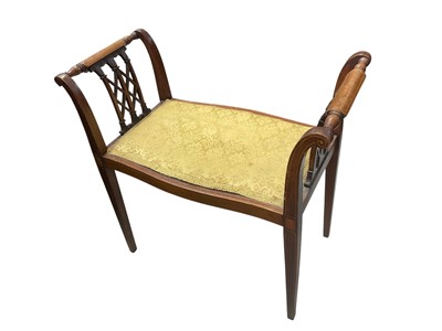 Lot 5277 - Edwardian mahogany and satinwood window seat