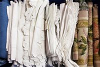 Lot 3180 - Quantity of white cotton-worked table linens...