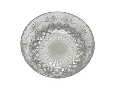 Lot 114 - H.M. Queen Elizabeth II, Royal Household 2004 Christmas gift Royal Scot Crystal cut glass bowl decorated with crowned ERII cypher in box with card