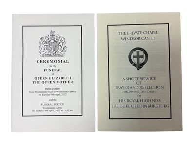 Lot 118 - H.R.H. The Duke of Edinburgh ,A Short Service of Prayer and Reflection following his death held at The Private Chapel, Windsor Castle and Ceremonial for the Funeral of H.M.Queen Elizabeth The Que...