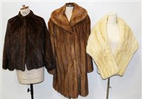 Lot 3185 - Ladies' vintage mid-brown mink fur coat,...