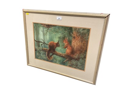 Lot 828 - Daphne Baxter, mixed media, Red Squirrels