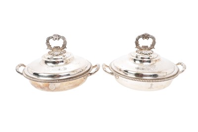 Lot 565 - Fine pair of Royal King George IV silver tureens and covers by Paul Storr