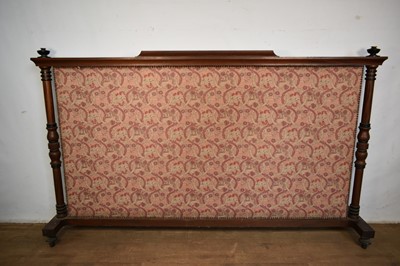 Lot 1518 - Unusually large Victorian mahogany inglenook fireplace screen