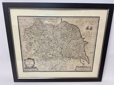 Lot 1126 - J Jansson, "Provincia Eboracensis" Yorke-shire B/W c1650 (N.B. Yorkeshire with middle "E"), framed and glazed, 55cm x 64cm