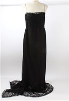 Lot 3189 - Chanel evening gown in black silk crepe, with...