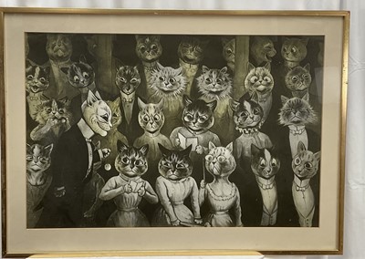 Lot 220 - Louis Wain (1860-1939) print - 'The Latecomer' or 'The Univited Guest' 1912, in glazed frame Provenance: Michael Parkin Fine Art Ltd.