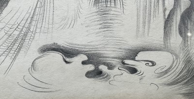 Lot 1079 - *Francis Plummer (1930-2019) pencil drawing - Abstract figures, signed and dated 1949 & 1952, 18cm x 25cm, in glazed frame