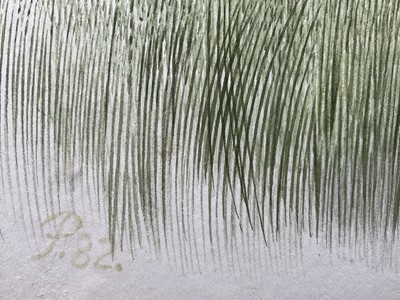 Lot 1405 - *Francis Plummer (1930-2019) watercolour - Grove Plain, signed with initial P., dated '82, titled verso, 36cm x 53cm, in glazed frame