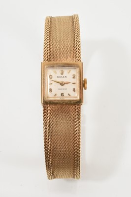 Lot 780 - 1960s Rolex Precision 9ct gold ladies' wristwatch on integral 9ct gold mesh bracelet