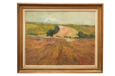 Lot 1396 - *Jonathan Trowell (1938-2013) oil on board - Landscape, signed and dated '60, titled verso, framed