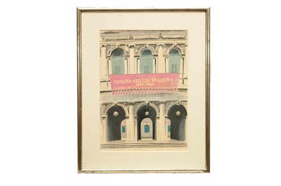 Lot 1394 - *Glynn Boyd Harte (1948-2003) crayon - Venice, December 1978, signed and titled, 56cm x 40cm, glazed frame