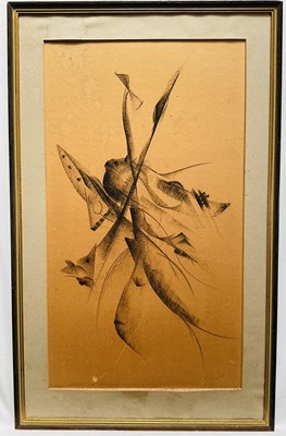 Lot 1386 - Jean Gabriel Chauvin (1889-1976) charcoal on paper - Untitled, signed in pencil, 53cm x 30cm, framed
