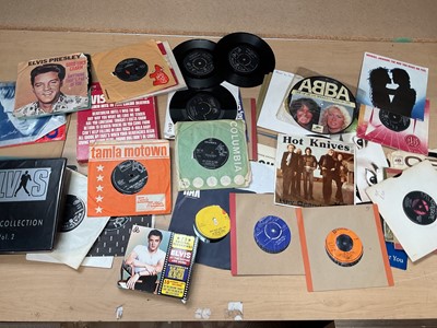 Lot 2216 - Group of 7 inch single records including Elvis Presley, Motown, Rolling Stones, Marty Wilde, Hot Knives, etc