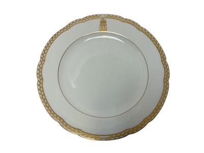 Lot 62 - Emperor Francis Joseph I - porcelain plate from a table service as King of Hungary, emperor's monogram 'I. FJ' with Crown of Saint Stephen, Budapest mark to base, 25.2cm diameter