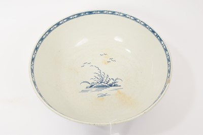 Lot 67 - Worcester blue and white bowl, circa 1775, painted in the Rock Strata Island pattern, 22.75cm diameter