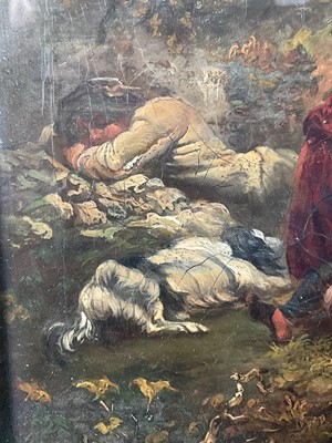 Lot 84 - After George Morland, early 19th century oil on canvas, behind glass in gilt frame.