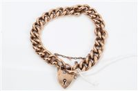 Lot 3206 - Rose gold (9ct) curb link bracelet with...