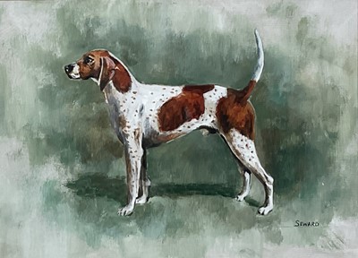 Lot 25 - English School, oil on board, Portrait of a fox hound, signed Seward, 22cm x 30cm, glazed frame