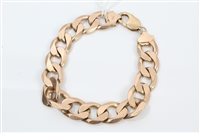 Lot 3209 - Gold (9ct) flat curb link bracelet