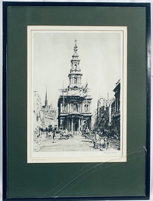 Lot 112 - Francis Dodd (1874-1949) pencil signed etching, St Mary Le Strand, 34cm x 25cm, framed