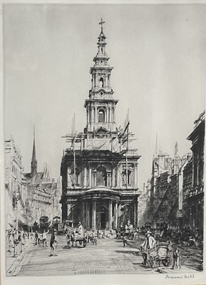 Lot 112 - Francis Dodd (1874-1949) pencil signed etching, St Mary Le Strand, 34cm x 25cm, framed