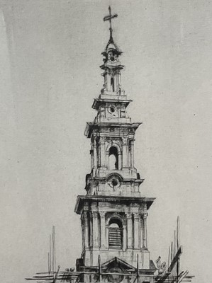 Lot 112 - Francis Dodd (1874-1949) pencil signed etching, St Mary Le Strand, 34cm x 25cm, framed
