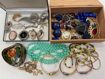 Lot 1089 - Vintage costume jewellery and gold plated ladies' wristwatches including Rotary and Citizen