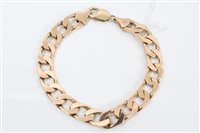 Lot 3217 - Gold (9ct) flat curb link bracelet