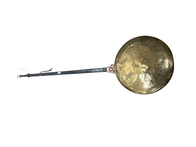 Lot 291 - 18th century warming pan and two other warming pans