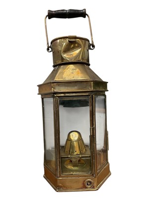 Lot 209 - Antique brass lantern