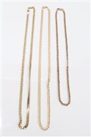 Lot 3219 - Three gold (9ct) chains