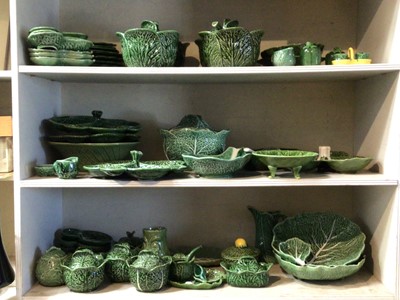 Lot 258 - Collection of Spanish and Portuguese leaf moulded ceramics
