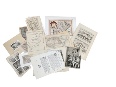 Lot 591 - Group of unframed maps and engravings.
