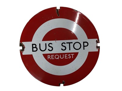 Lot 2431 - Original enamel bus stop sign