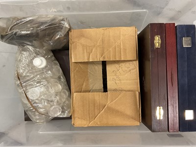 Lot 538 - Coin Accessories - Two boxes containing coin cases with trays, plastic coin capsules etc. (Qty)