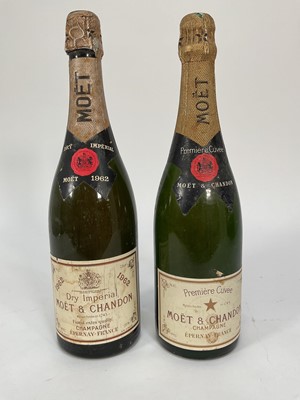 Lot 14 - Two bottles, Moët & Chandon 1962 Dry Imperial and another NV, probably 1970s vintage