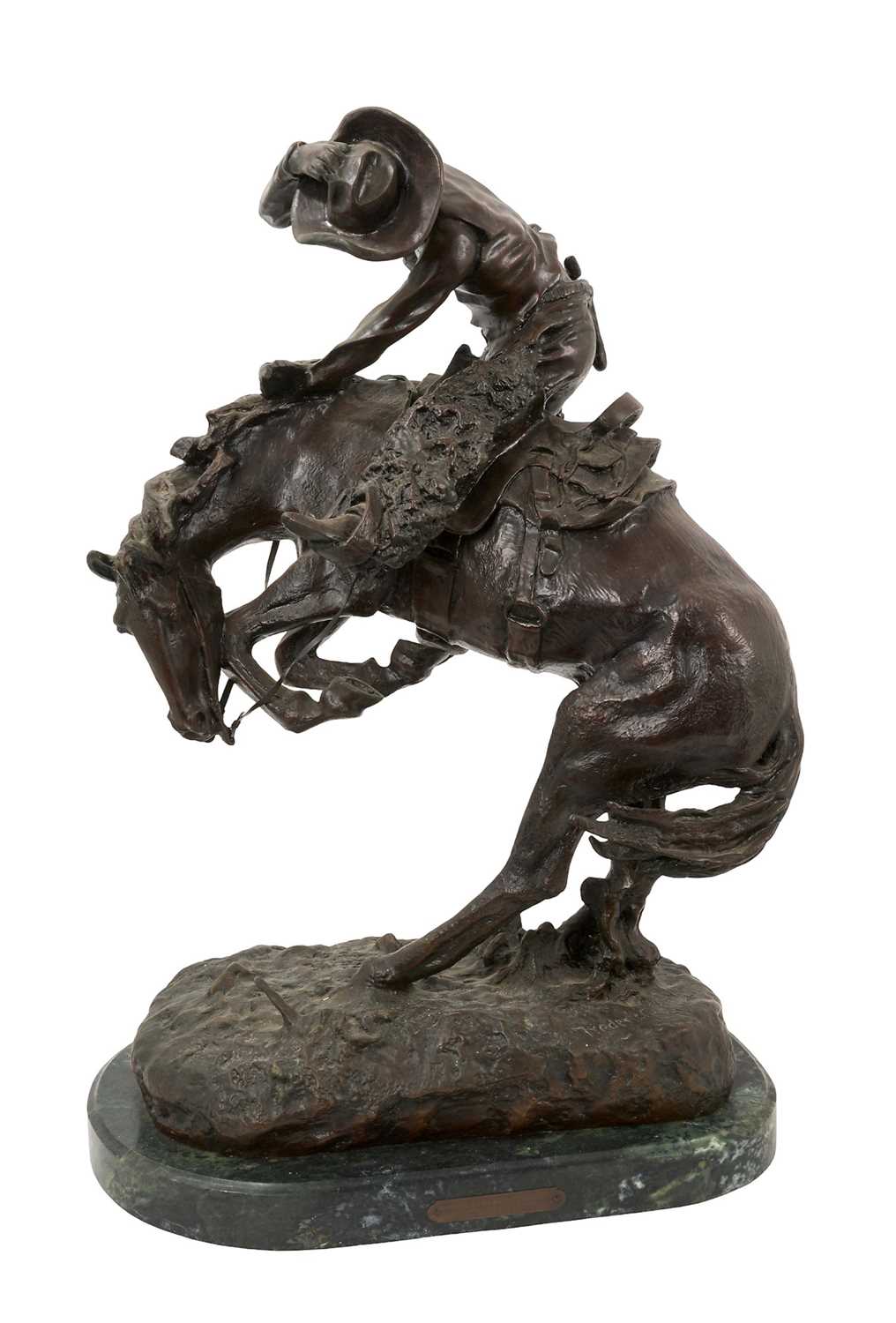 Lot After Frederick Sackrider Remington, Bronze, Bucking Bronco