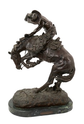 Lot After Frederick Sackrider Remington, Bronze, Bucking Bronco