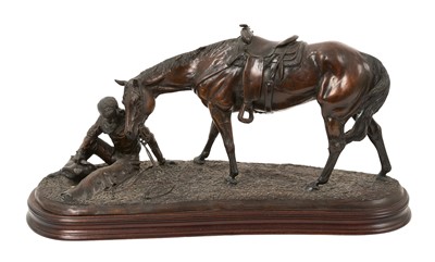 Lot *Gill Parker (b. 1957) bronze - cowboy and rider