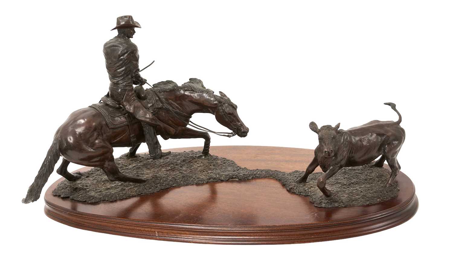Lot *Gill Parker (b. 1957) bronze - cowboy