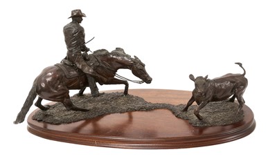 Lot *Gill Parker (b. 1957) bronze - cowboy