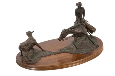 Lot *Gill Parker (b. 1957) bronze - cowboy